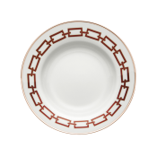 Ginori Catene Scarlet Soup Plate - 9.6"
